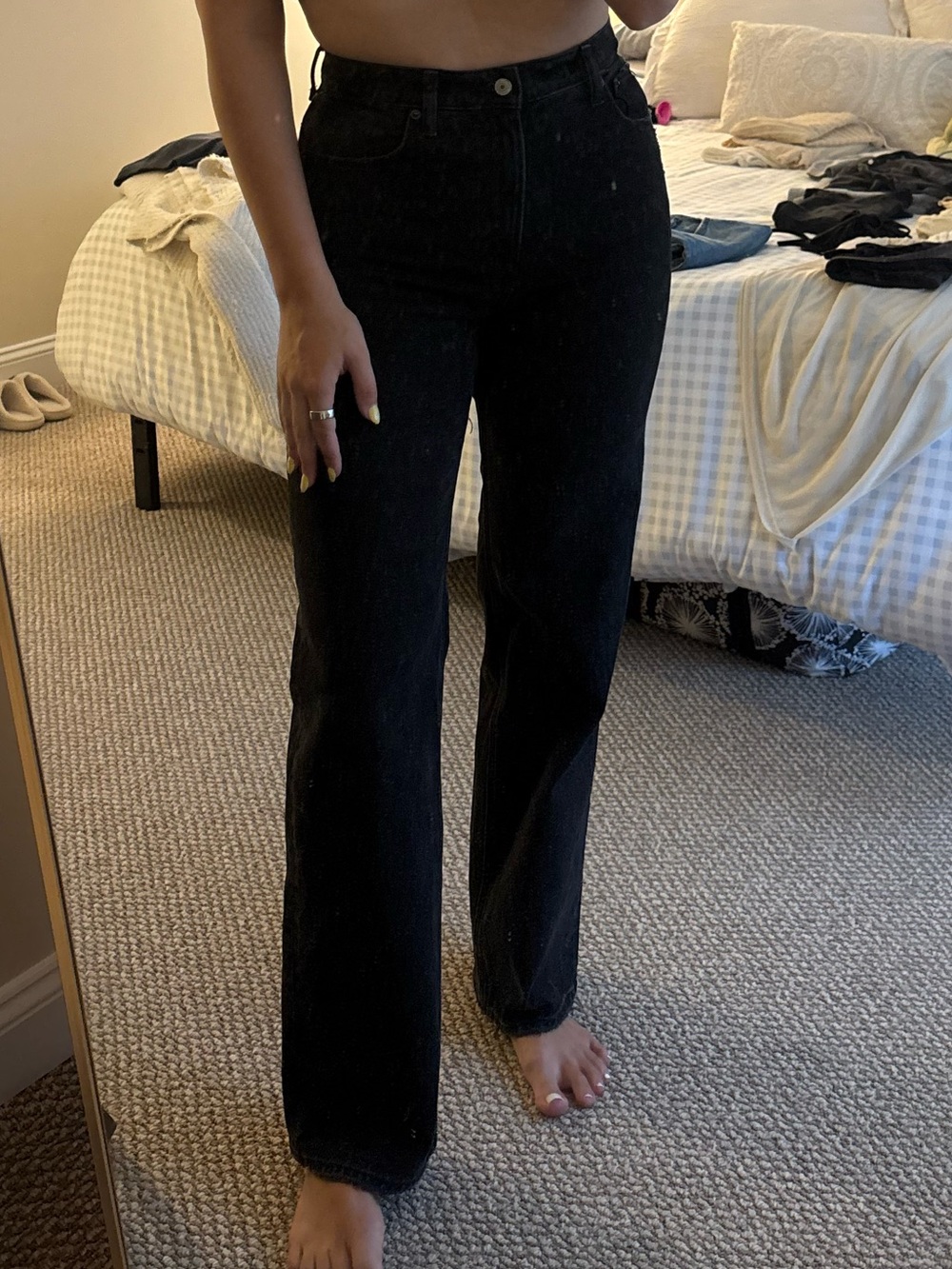 Abercrombie & Fitch Black High-Rise Straight Jeans